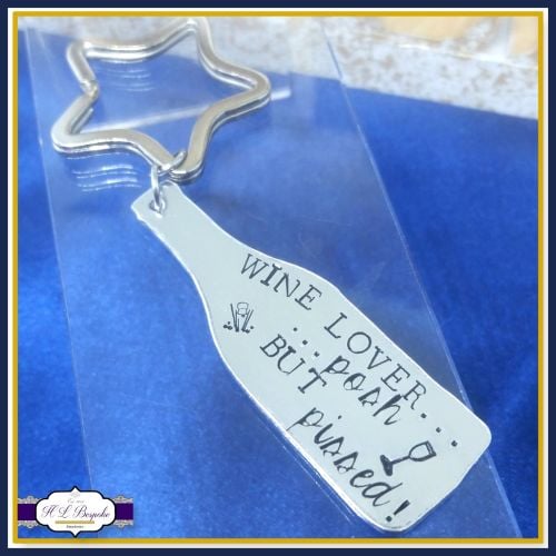 Wine Posh But Pissed Keyring - Wine Lover Keyring - Wine Lover Gift - Wine
