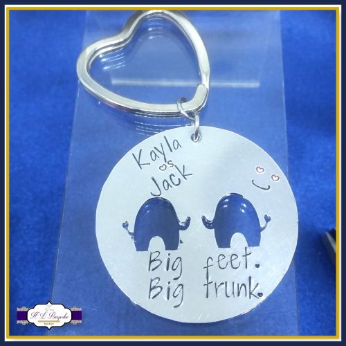 Valentine's Keyring - Valentines Gift - Valentine's Elephant Gift - Big Fee