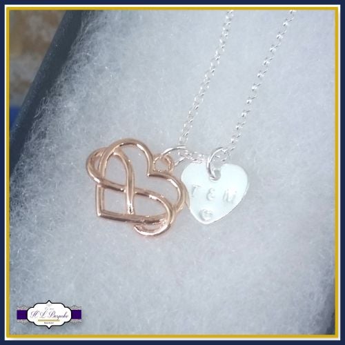 Personalised Valentine's Infinity Heart Necklace - Infinity Necklace - Rose