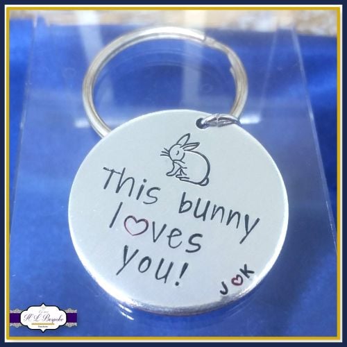 Personalised I Love You Valentine's Gift - This Bunny Loves You! With initi