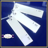 I Am Necklace - I Am I Am I Am Quote Pendant - Sterling Silver Bar Necklace - Sylvia Plath Pendant - Positive Affirmation Jewellery - Enough