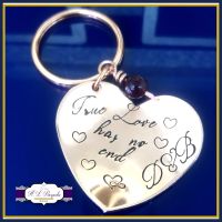 Personalised Valentine's Gift - True Love Never Ends Gift - Infinity Valentines Keyring - Copper Anniversary Gift - Copper Valentine's Gift