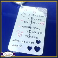 Mother's Day Keyring - Mother Acrostic Poem Gift - Meaning Of Being A Mum - Mummy Keyring - My Mummy Is... - Strong Mum - Selfless Mummy