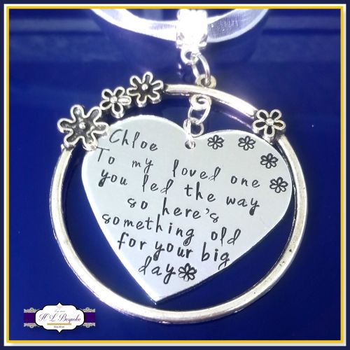 Personalised Flower Girl Bouquet Charm - Bridesmaid Bouquet Charm - Flower