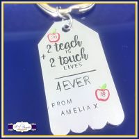 Personalised Teacher Keyring Gift - To Teach Is To Touch Lives Forever - Teacher Gift - Thank You Teacher - Childminder Keychain - Gift For