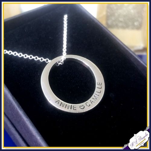 Personalised Washer Pendant - Washer Necklace - Name Necklace - Name Pendan