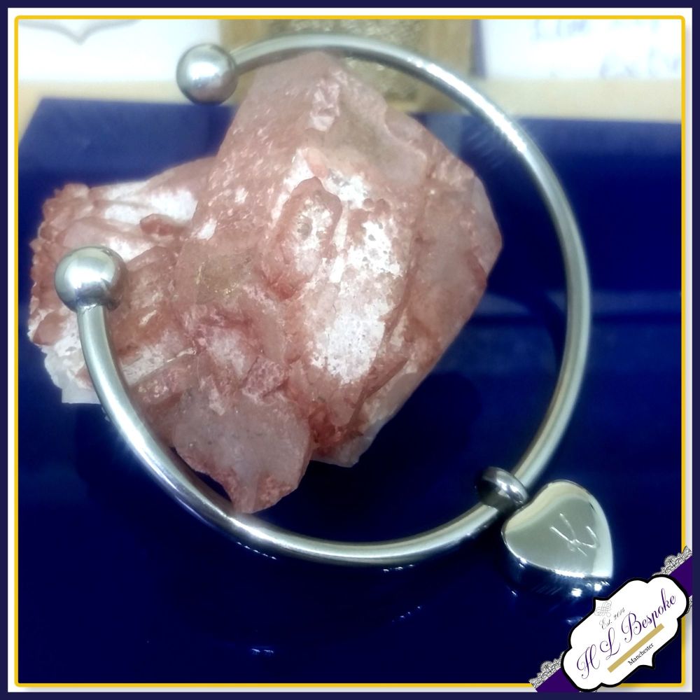 Cremation Urn Bangle - Heart Cremation Bracelet - In Memory Of Jewellery - 