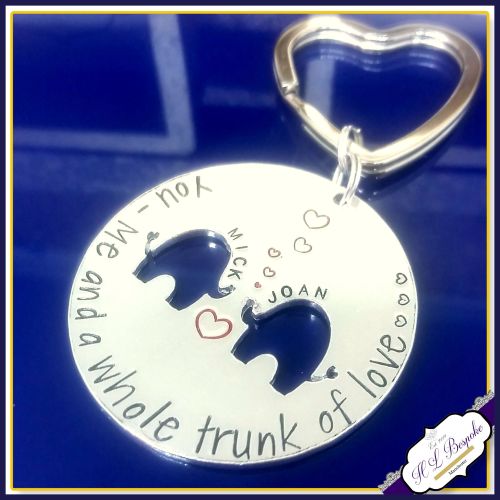 Personalised Valentine's Gift - Valentine's Keyring - A Whole Trunk Of Love