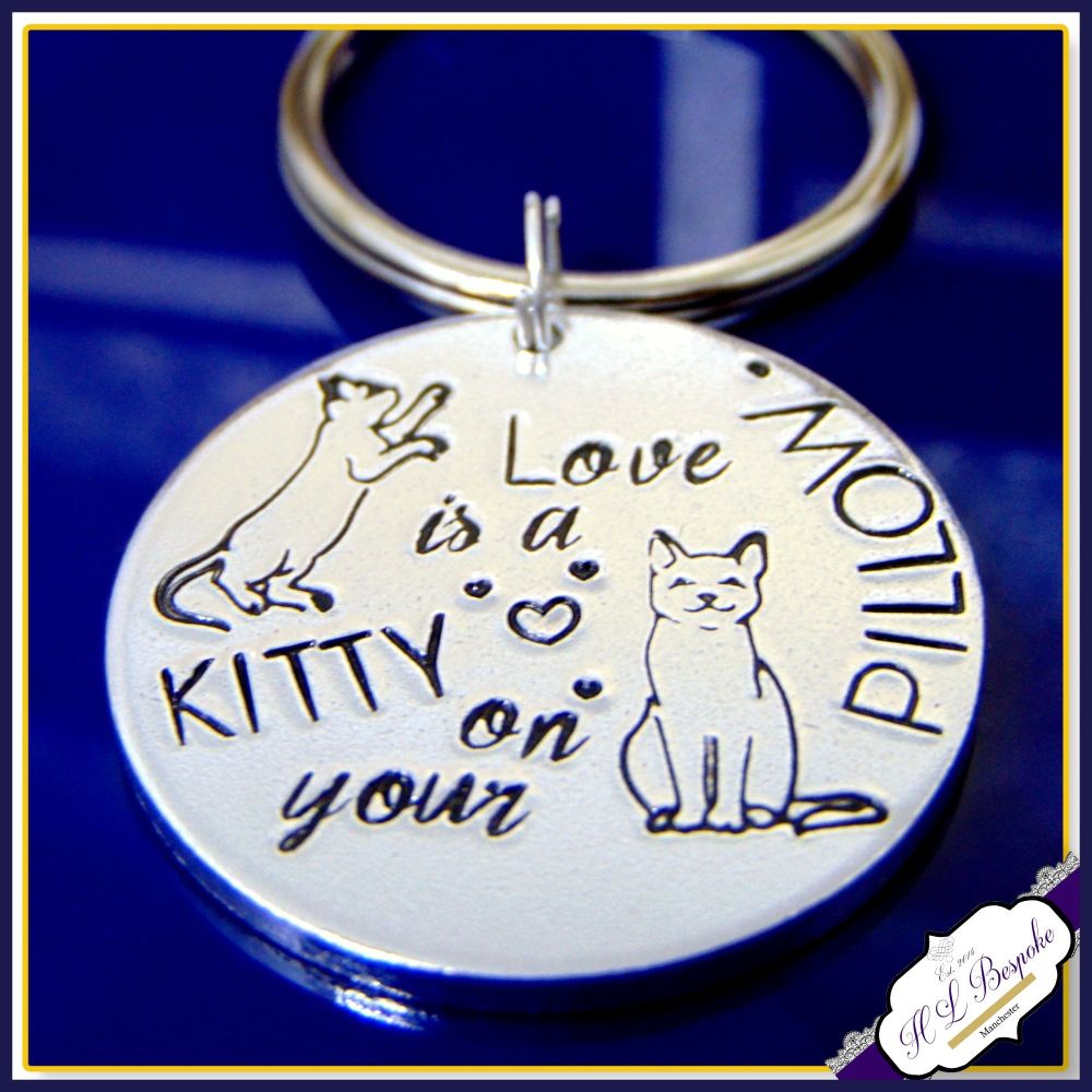 Cat Lover Gift Keyring For Cat Lover Love Is A Kitty On Your