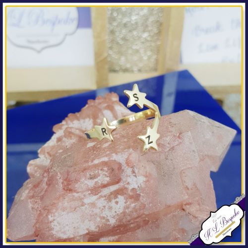 Personalised Star Midi Ring - One Size - Brass Star Ring - One Size Midi Ri