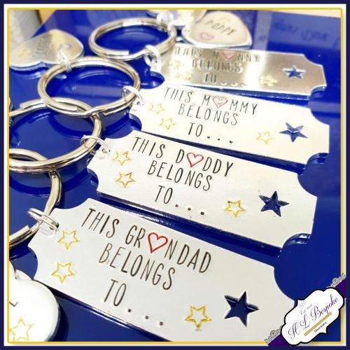 Personalised Daddy Keyring - Belongs To Keyring - Fathers Day Gift - Granda