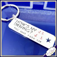 New Driver Keyring - Angry Driver Gift - Road Rage Gift - Just Passed Keyring - Profanity Gift - Sweary Driver Gift - Sweary Keyring - How's My Drivin