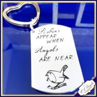 Robins Appear Keyring - Guardian Angel Gift - Robin Keyring - Robin Angel Keyring - Spiritual - Robin Red Breast Guardian Angel Keychain