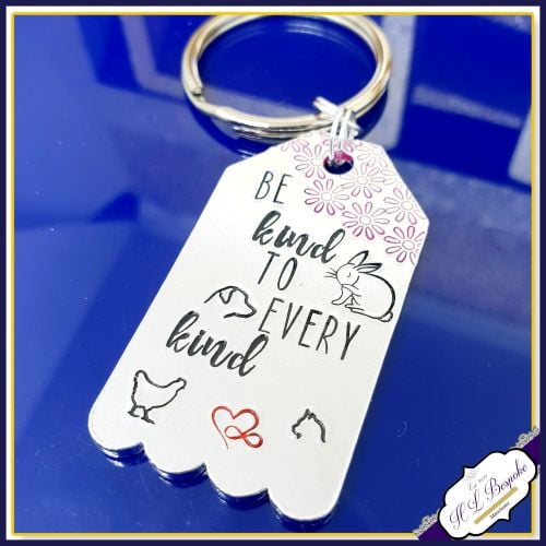 Vegan Keychain - Be Kind To Every Kind - Vegan Gift - Animal Kindness - Ve