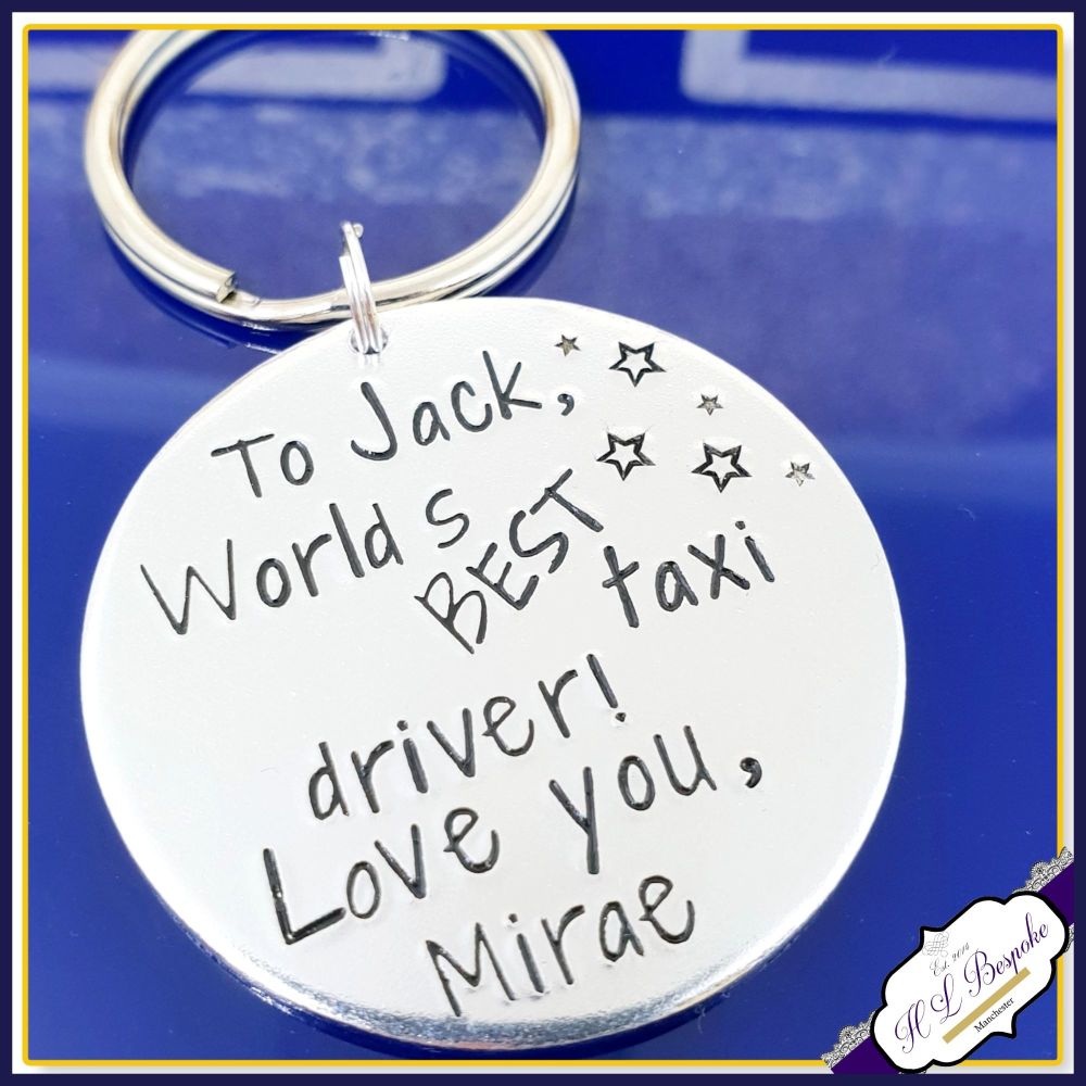 Personalised Taxi Driver Keyring - Gift for Taxi Driver - Taxi Driver Gift 