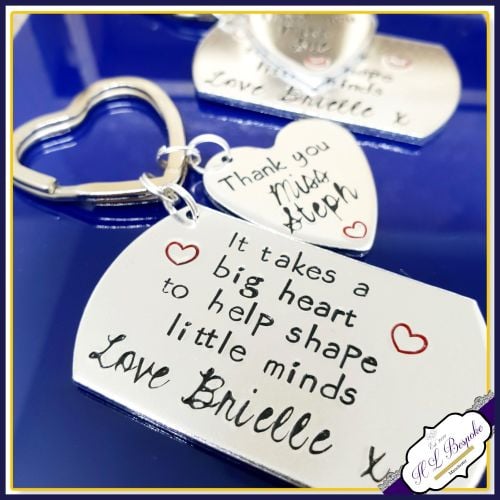 Childminder Keyring - It Takes A Big Heart - Thank You Child Minder - Help