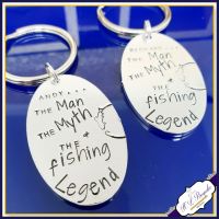  Personalised Fishing Keyring - The Man The Myth The Legend Gift - Funny Fishing Gift - Angling Gift - Fishing Keychain - Angling - Fisherman