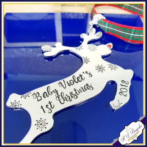Personalised Baby Boy's First Christmas Decoration - New Baby Christmas Tre