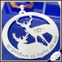 Auntie & Uncle Christmas Decoration - First Chrismtas As Auntie And Uncle - Auntie 1st Christmas Gift - Uncle First Christmas Gift - Stag