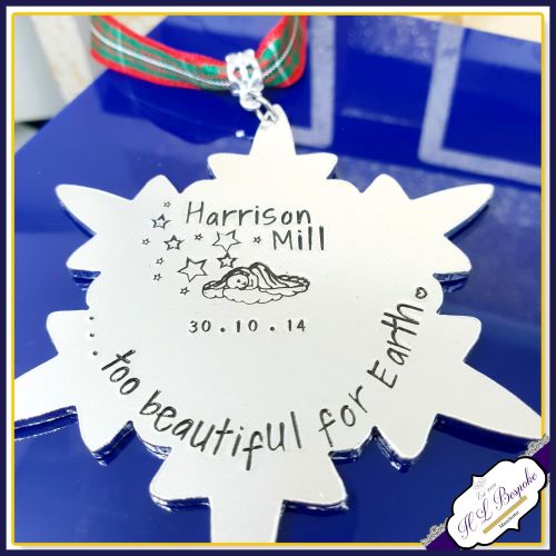 Personalised Angel Baby Christmas Tree Decoration - Baby Loss Memorial Orna