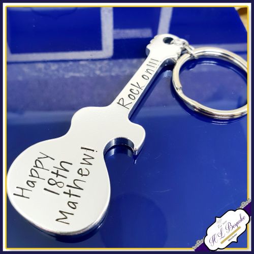 Personalised 18th Birthday Bottle Opener - Personalised Guitar Bottle Opene