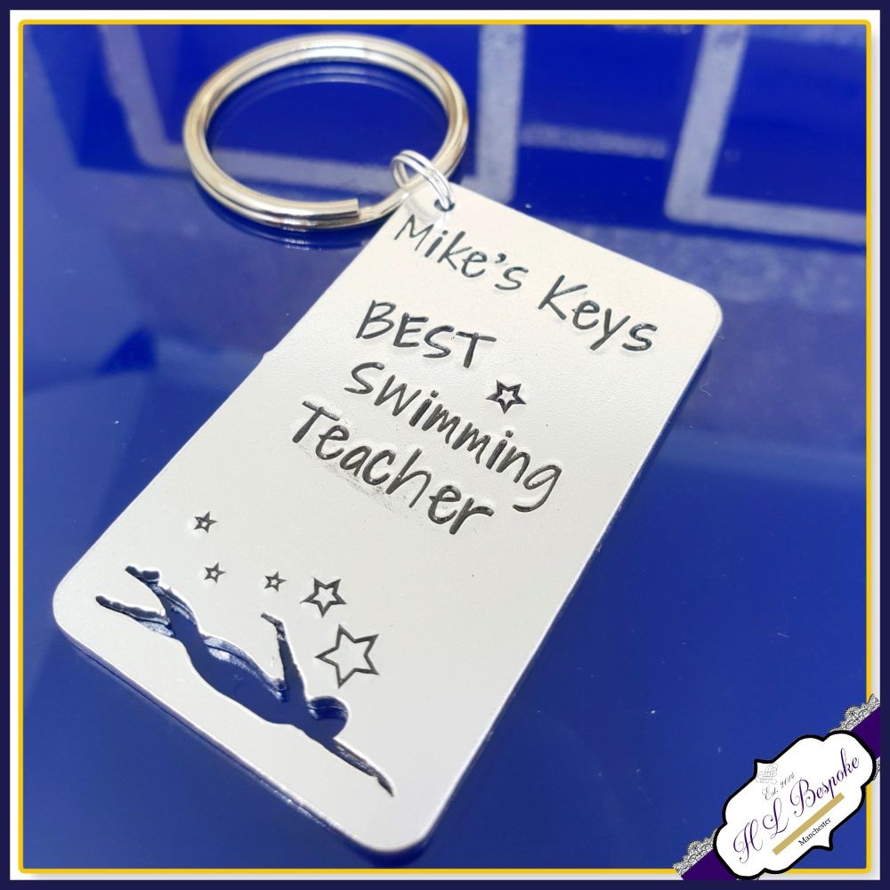 Personalised Swimmer Gift - Swimmer Keyring - Eat Sleep Swim Repeat Keyring - Custom Swimmer Gift - Swimming Keychain - Swimming Keychain