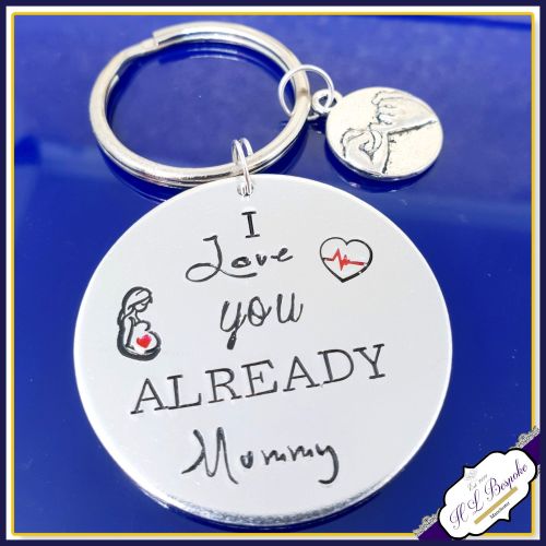 Pregnant Mothers Day Gift - Mothers Day Keyring - I Love You Already - From