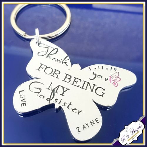 Personalised Godsister Gift - Godsister Keyring - Godsister Keychain - Than