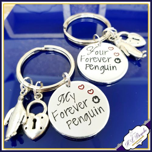 Couples Keyrings - My Forever Penguin - Your Forever Penguin - Pair Of Key