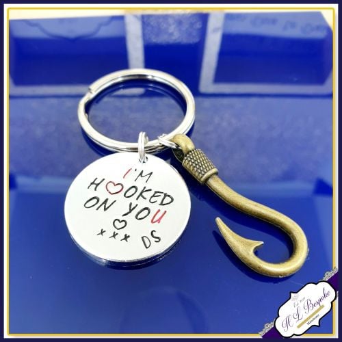 Hooked On You Keyring - Fisherman Keyring - Hooked On You Keychain - Valent