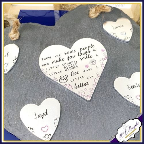 Personalised Friendship Plaque - Hanging Slate Family - Sentimental Friend