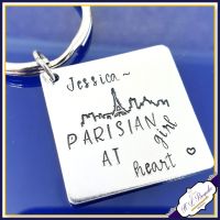 Personalised Paris Keyring - Parisian At Heart - Parisian Gift - Paris Gift - Eiffel Tower Keyring - Paris Skyline Gift - Love Paris Gift