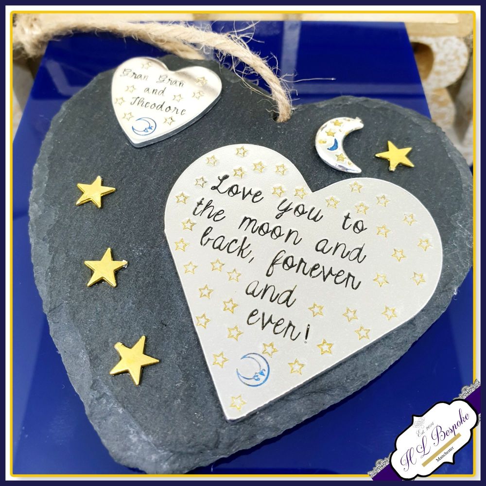 Personalised Love You To The Moon & Back Plaque - Gift For Mothers Day - Gift For Grandma - Auntie Gifts - Moon and Back Mummy - Mummy Gift