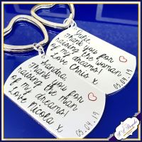 Thank You For Raising Your Son To Be The Man OF My Dreams Keyring - Personalised Wedding Keyring - Oblong Dog Tag Wedding Gift