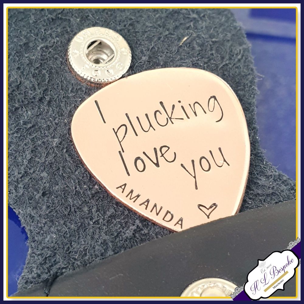 I Plucking Love You Guitar Pick - Personalised Guitar Pick - Personalised Copper Guitar Pick - Plucking Pick - Music Valentines Gift Guitar