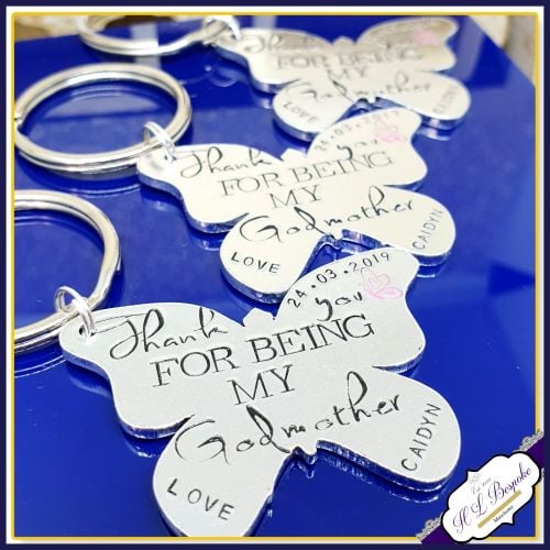 Personalised Godmother Gift - Godmother Keyring - Godmother Keychain - Than