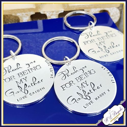 Personalised Godfather Gift - Godfather Keyring - Godfather Keychain - Than