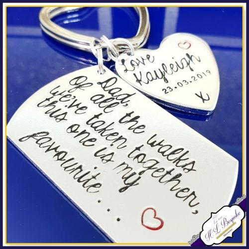 Of All The Walks We Have Taken Keyring - Father Of The Bride Gift - Persona