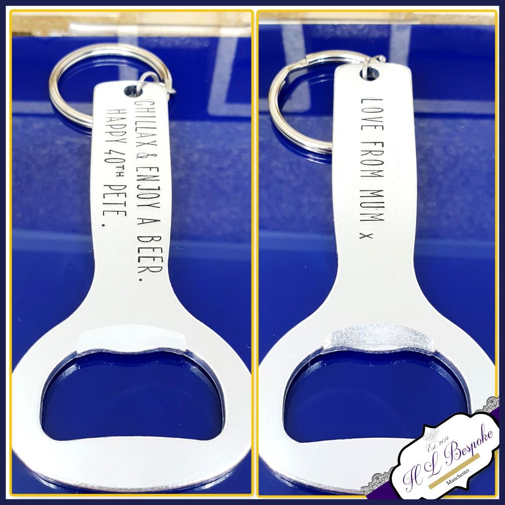 Personalised Double Sided Bottle Opener - 40th Birthday Gift - 40th Bottle 