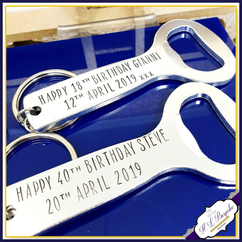 Personalised Birthday Bottle Opener Personalised 40th Birthday Gifts For Men 40th Birthday Gift You Choose Wording