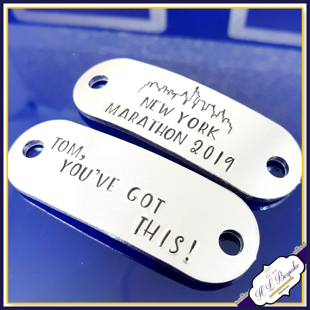 Pair New York Marathon Trainer Tags - NYC Marathon Gift - Personalised Trainer Tags - You've Got This Trainer Tags - Marathon Gift - Runner