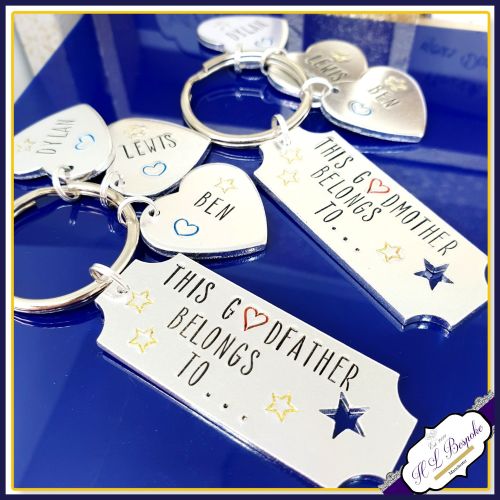 Personalised Godparent Gifts - Godmother Keyring - Personalised Godfather K