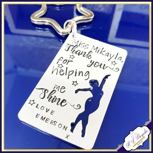 Personalised Dance Teacher Keyring - Thank You Dance Teacher Gift - Thank