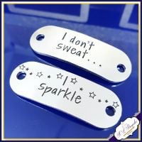 I don't Sweat I Sparkle Trainer Tags - YOUR OWN WORDING - Trainer Tags UK - Runner Shoe Charm - Marathon Gifts - Jogger Gift