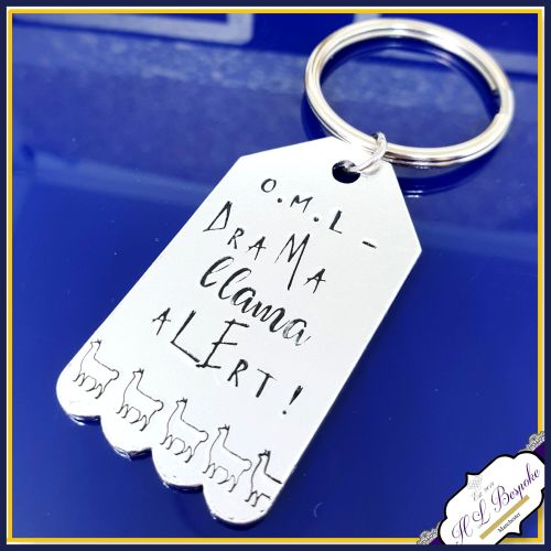 Drama Llama Keychain - Oh My Llama - Drama Llama Alert - Llama Gift - Lama