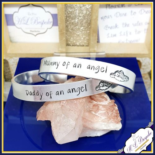 Personalised Angel baby Jewellery - Mummy Of An Angel Bangle With Initials