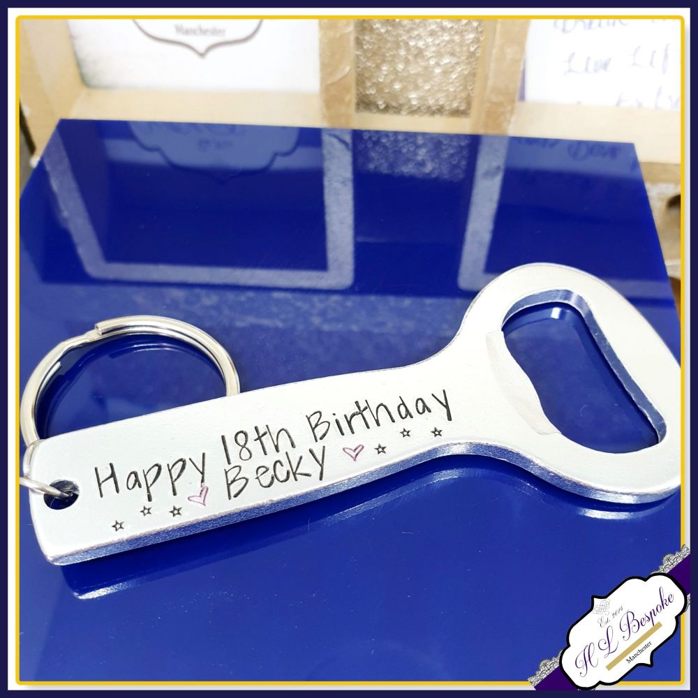 Personalised 18th Birthday Gift For Her - Beer Bottle Opener For Her - Happy 18th Birthday Gift For Her - Female Drinking Gift  - Beer