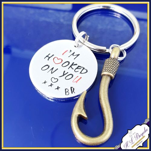 Hooked On You Keyring - Fisherman Keyring - Hooked On You Keychain - Valent