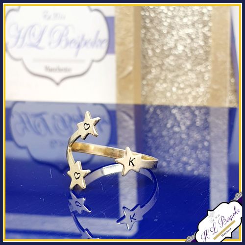 Personalised Star Midi Ring - One Size - Brass Star Ring - One Size Midi Ri