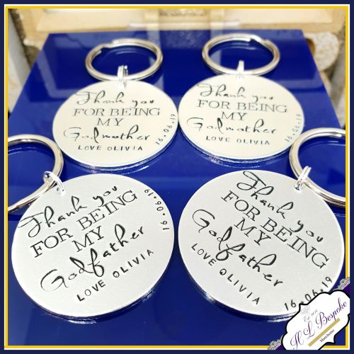 Personalised Godfather Gift - Godfather Keyring - Godfather Keychain - Than